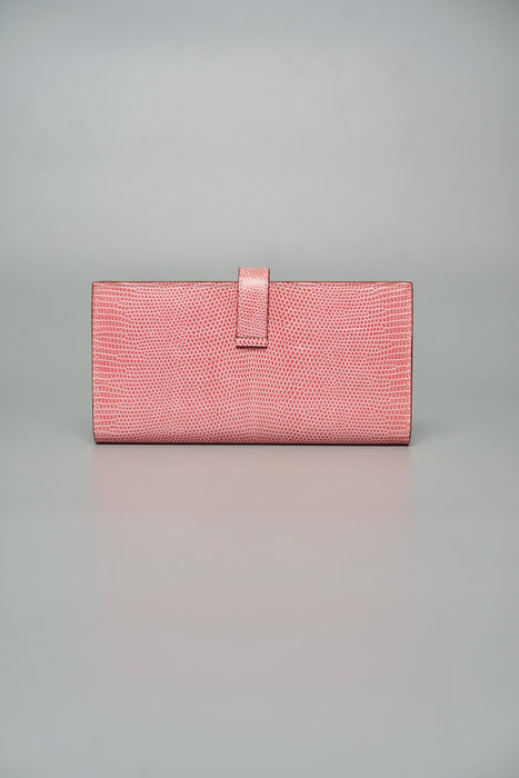 Hermes Bearn Wallet in Pink Lizard Phw (Brand New)