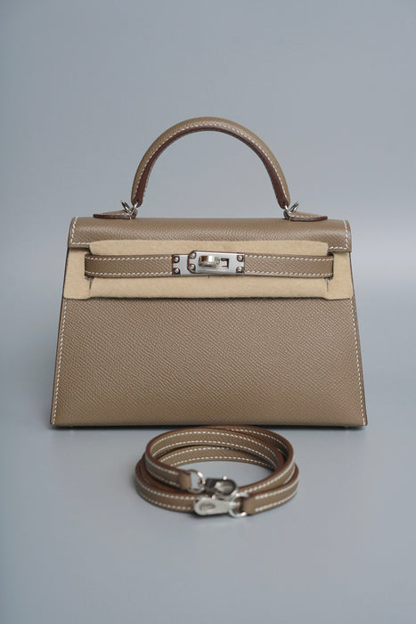 Hermes Kelly 20 in Etoupe Epsom Phw (Brand New)