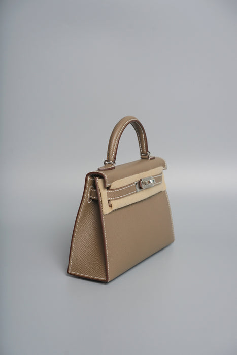 Hermes Kelly 20 in Etoupe Epsom Phw (Brand New)