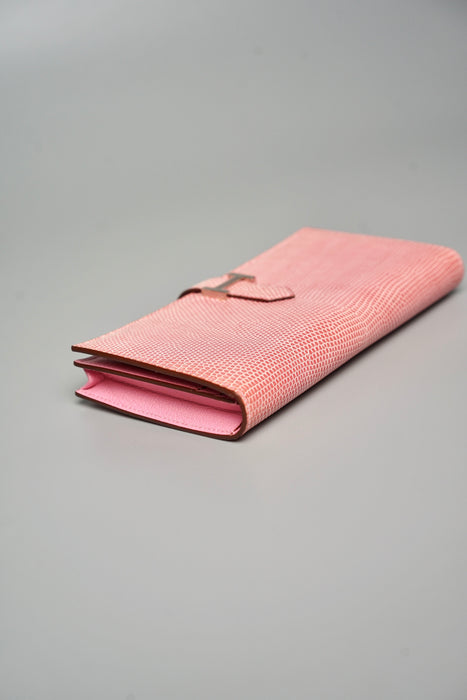 Hermes Bearn Wallet in Pink Lizard Phw (Brand New)