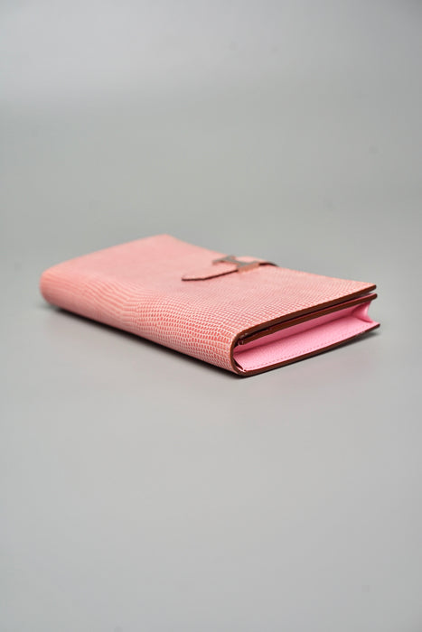 Hermes Bearn Wallet in Pink Lizard Phw (Brand New)