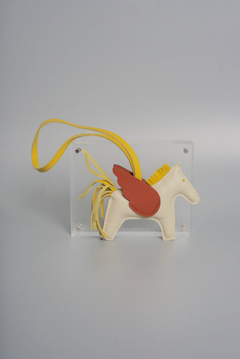 Hermes Rodeo Pegase Pm Bag Charm in Craie/ jaune de naples /Cuivre