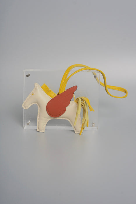 Hermes Rodeo Pegase Pm Bag Charm in Craie/ jaune de naples /Cuivre