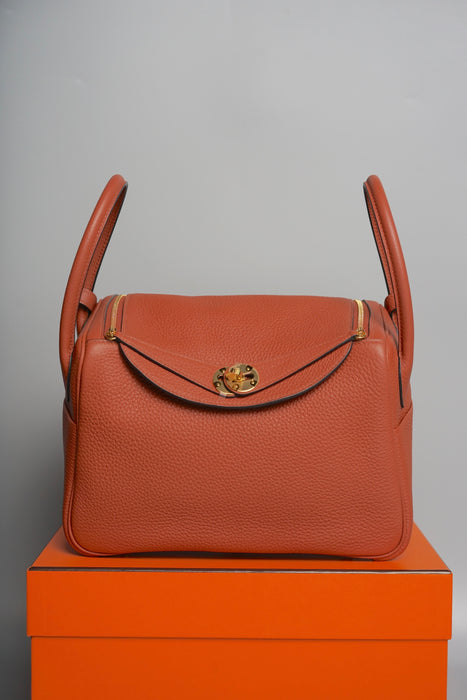 Hermes Lindy 26 in Cuivre Gold Clemence Ghw