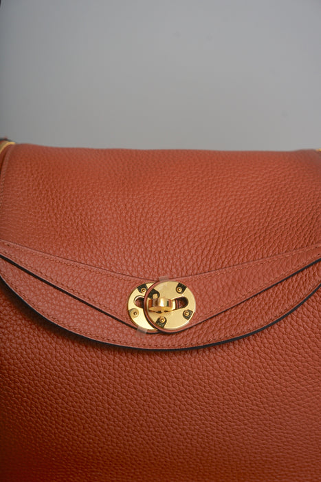 Hermes Lindy 26 in Cuivre Gold Clemence Ghw