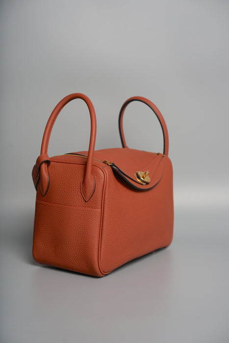 Hermes Lindy 26 in Cuivre Gold Clemence Ghw