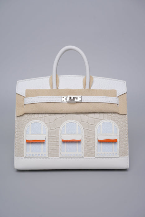 Hermes Birkin 20 Sellier Faubourg House in White Snow Phw (Brand New)