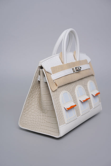 Hermes Birkin 20 Sellier Faubourg House in White Snow Phw (Brand New)