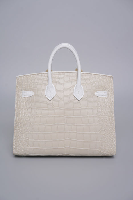 Hermes Birkin 20 Sellier Faubourg House in White Snow Phw (Brand New)
