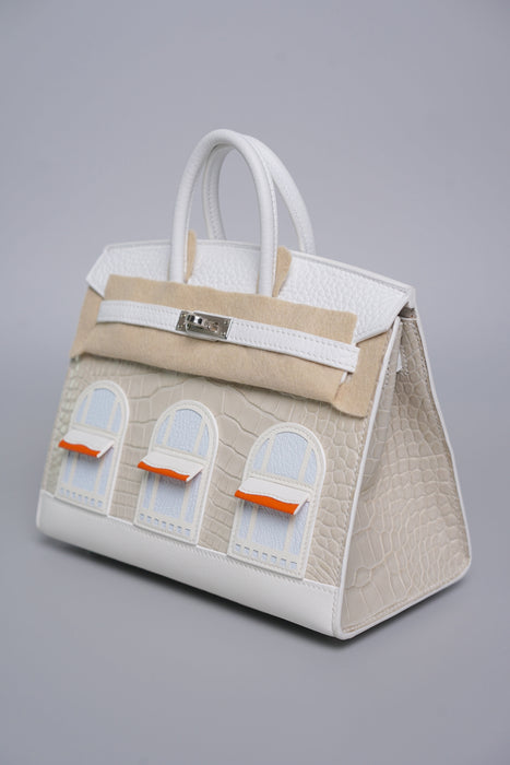 Hermes Birkin 20 Sellier Faubourg House in White Snow Phw (Brand New)