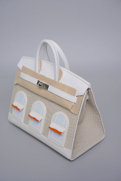 Hermes Birkin 20 Sellier Faubourg House in White Snow Phw (Brand New)
