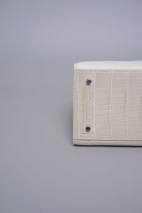 Hermes Birkin 20 Sellier Faubourg House in White Snow Phw (Brand New)