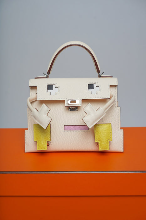 Hermes Kelly Dole Picto Epsom in Nata/Lime/Mauve/Chai Phw (Brand New)