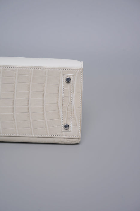 Hermes Birkin 20 Sellier Faubourg House in White Snow Phw (Brand New)