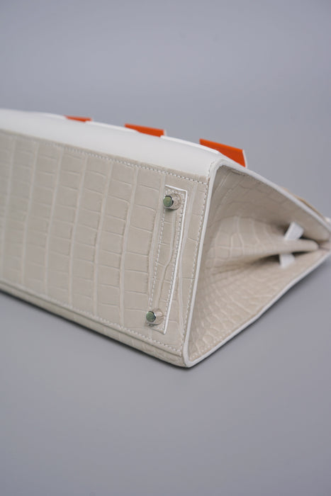 Hermes Birkin 20 Sellier Faubourg House in White Snow Phw (Brand New)