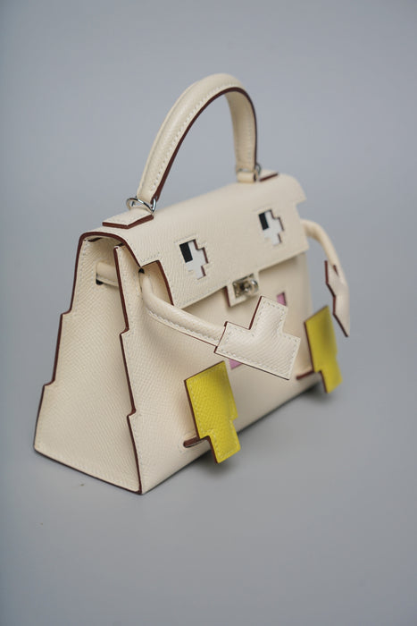 Hermes Kelly Dole Picto Epsom in Nata/Lime/Mauve/Chai Phw (Brand New)