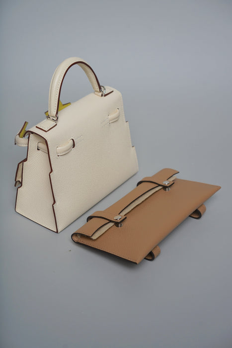 Hermes Kelly Dole Picto Epsom in Nata/Lime/Mauve/Chai Phw (Brand New)