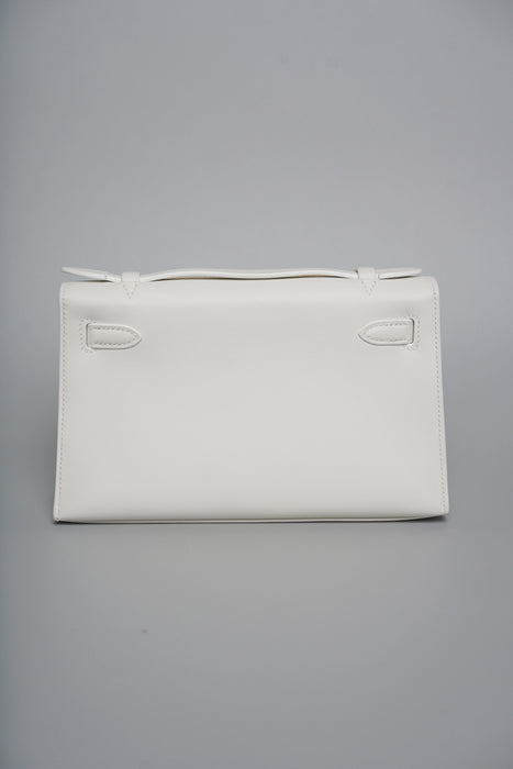 Hermes Kelly Pochette in New White Ghw (Brand New)