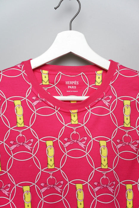 Hermes "Promenade du Matin" T-Shirt in Rose Flash Size 36 (Brand New)