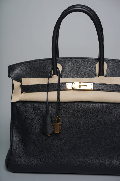 Hermes Birkin 35 in Noir Evercolor Ghw