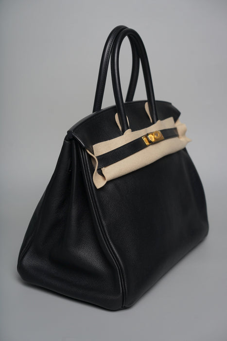 Hermes Birkin 35 in Noir Evercolor Ghw