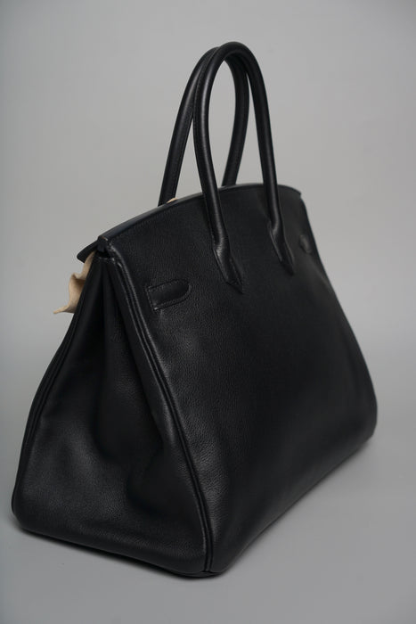 Hermes Birkin 35 in Noir Evercolor Ghw