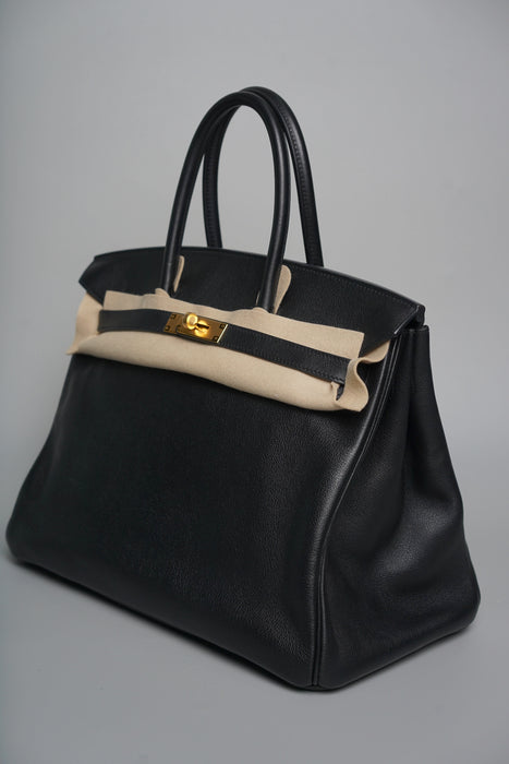 Hermes Birkin 35 in Noir Evercolor Ghw
