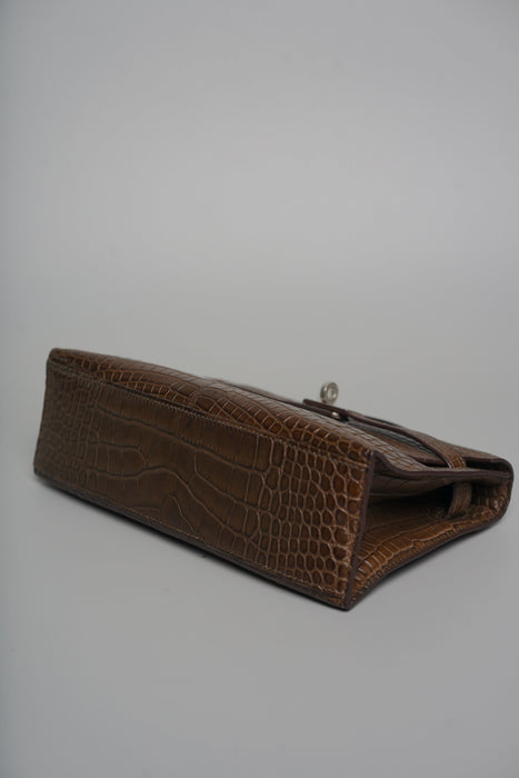 Hermes Kelly Pochette in Havana Matte Alligator Phw