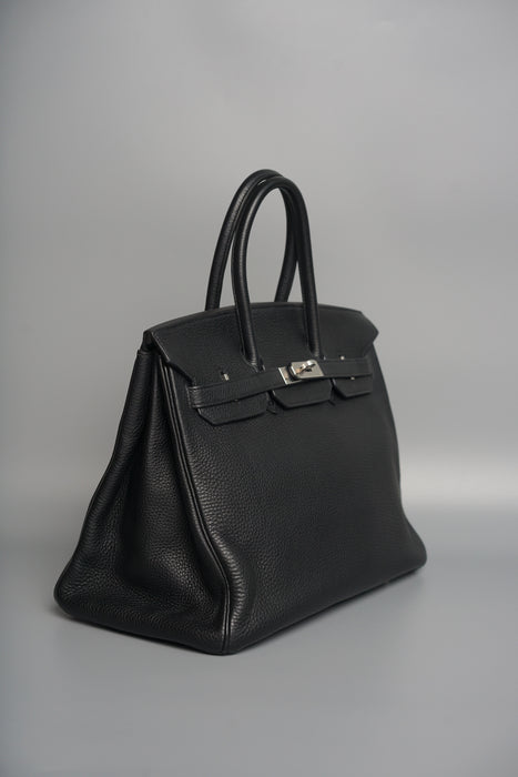 Hermes Birkin 35 in Black Togo Verso Gold Phw
