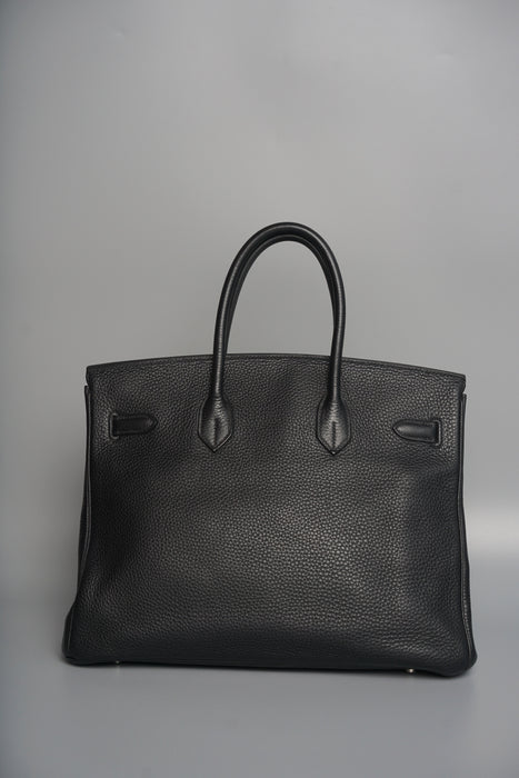 Hermes Birkin 35 in Black Togo Verso Gold Phw
