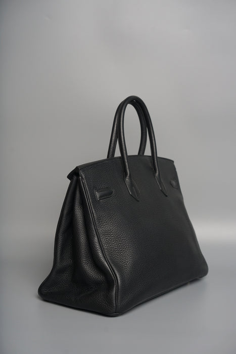 Hermes Birkin 35 in Black Togo Verso Gold Phw