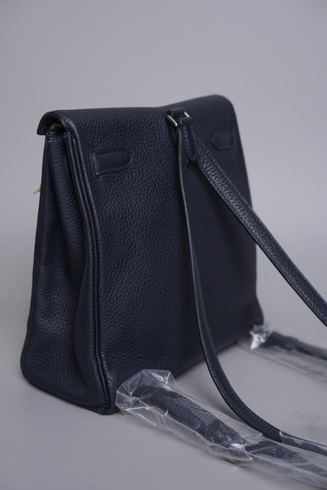 Hermes Kelly 22 Ado Backpack in Blue Nuit Phw (Brand New)