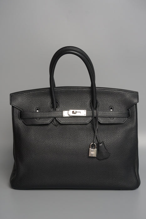 Hermes Birkin 35 in Black Togo Verso Gold Phw