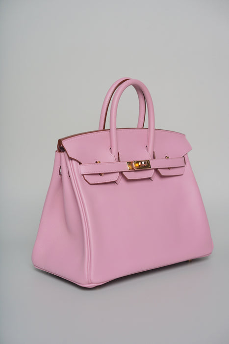 Hermes Birkin 25 in Mauve Sylvestre Swift Ghw (Brand New)