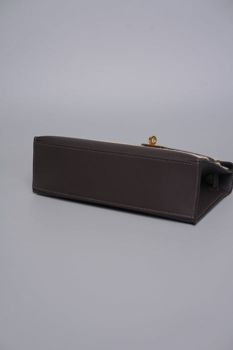 Hermes Kelly Pochette in Bai Brun Swift Ghw (Brand New)