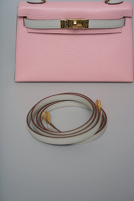 Hermes HSS Kelly 20 in Sakura x Gris Perle Chèvre Ghw (Brand New)