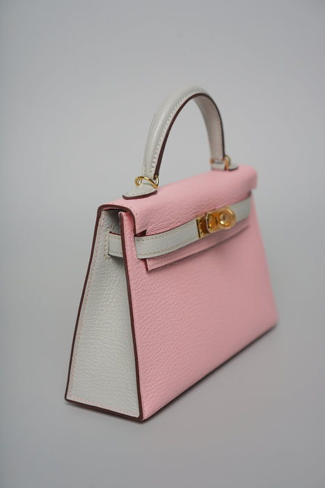Hermes HSS Kelly 20 in Sakura x Gris Perle Chèvre Ghw (Brand New)