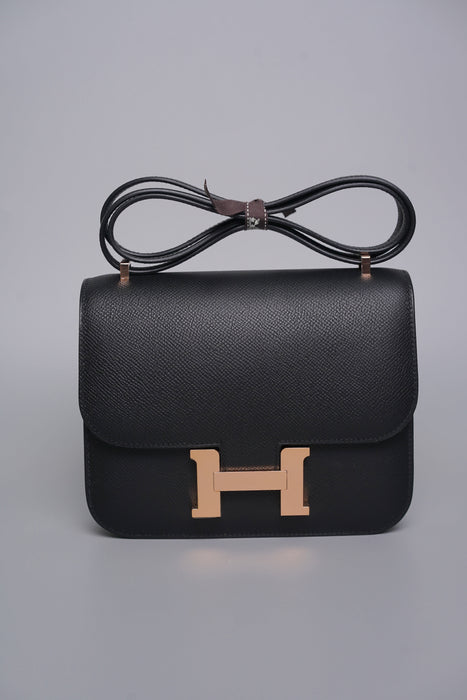 Hermes Constance 18 in Noir Epsom Rghw (Brand New)