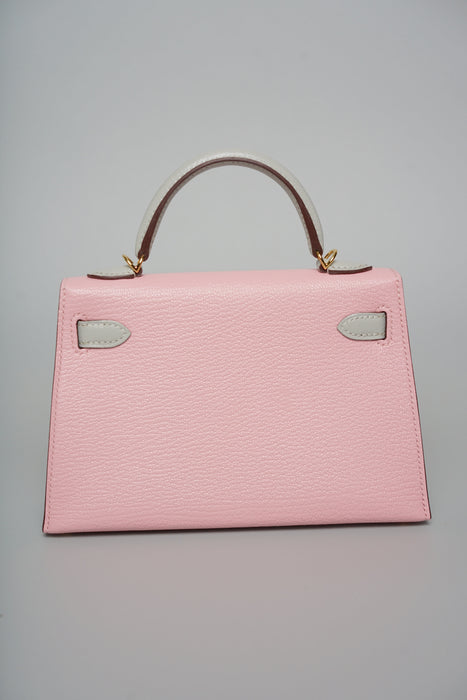 Hermes HSS Kelly 20 in Sakura x Gris Perle Chèvre Ghw (Brand New)