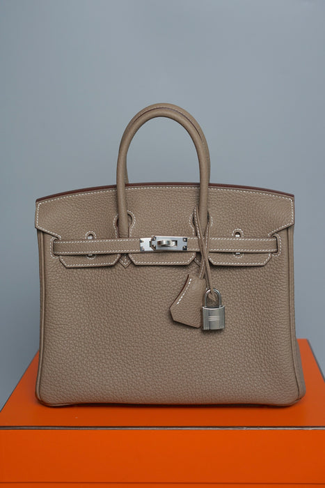 Hermes Birkin 25 in Etoupe Togo Phw (Brand New)