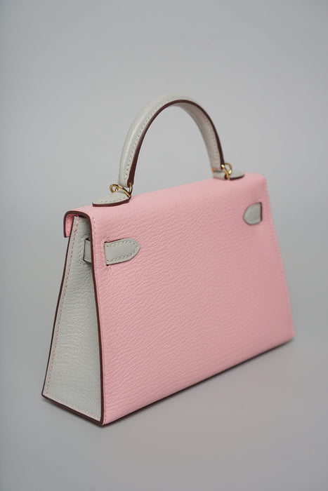 Hermes HSS Kelly 20 in Sakura x Gris Perle Chèvre Ghw (Brand New)