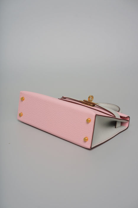 Hermes HSS Kelly 20 in Sakura x Gris Perle Chèvre Ghw (Brand New)