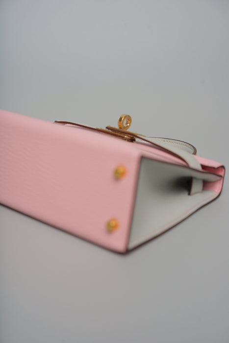 Hermes HSS Kelly 20 in Sakura x Gris Perle Chèvre Ghw (Brand New)