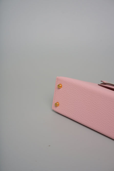 Hermes HSS Kelly 20 in Sakura x Gris Perle Chèvre Ghw (Brand New)