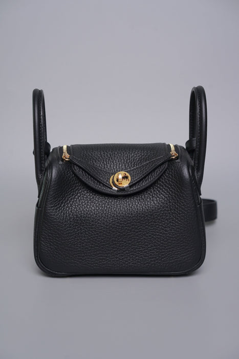 Hermes Mini Lindy II in Noir Ghw (Brand New)