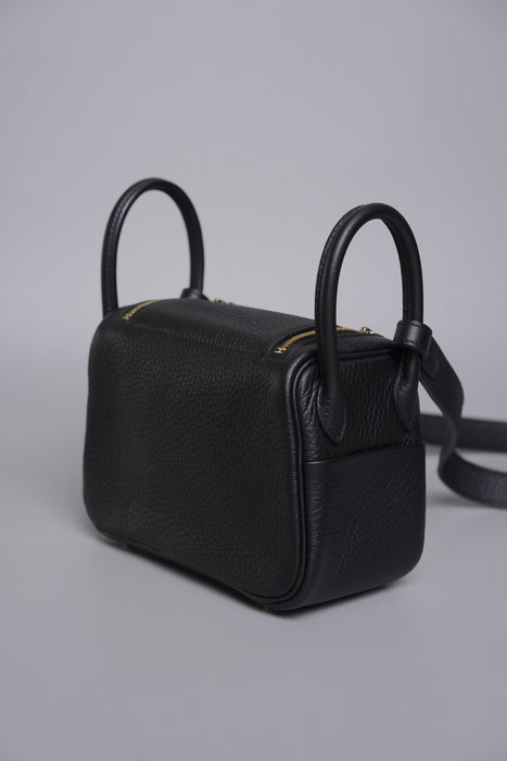 Hermes Mini Lindy II in Noir Ghw (Brand New)