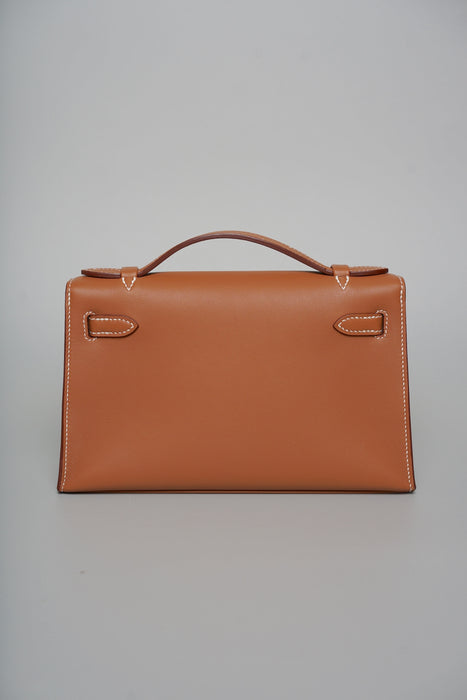 Hermes Kelly Pochette in Gold Ghw (Brand New)