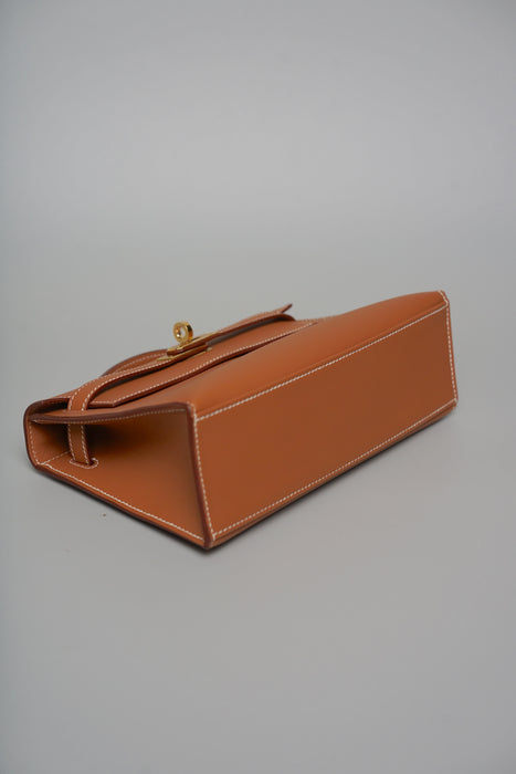 Hermes Kelly Pochette in Gold Ghw (Brand New)
