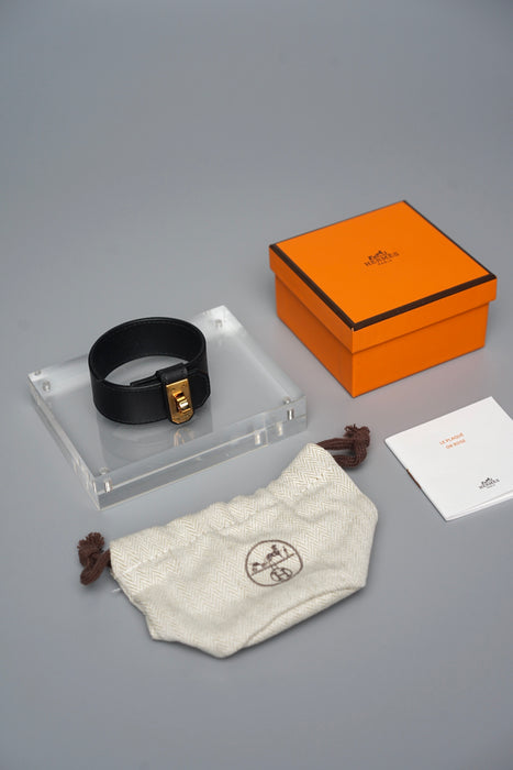 Hermes Small Kelly Twist Bracelet in Black Ghw Size T2 (Brand New)