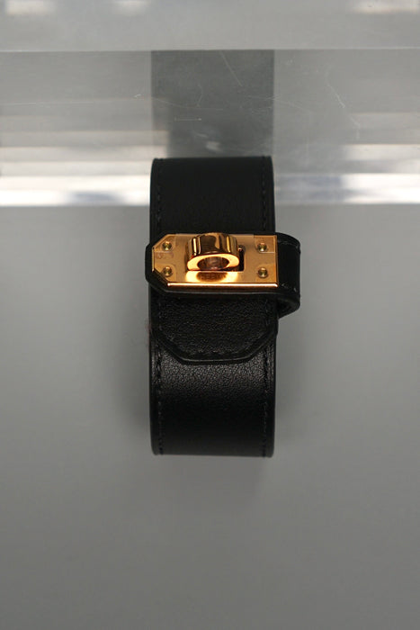 Hermes Small Kelly Twist Bracelet in Black Ghw Size T2 (Brand New)